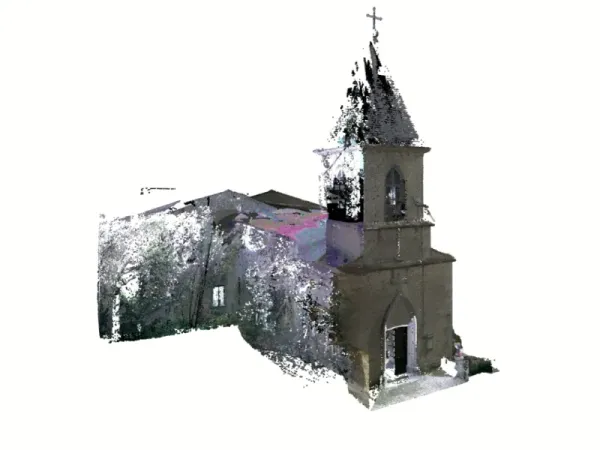 Eglise Notre-Dame à Vallans - Nuage de points seul